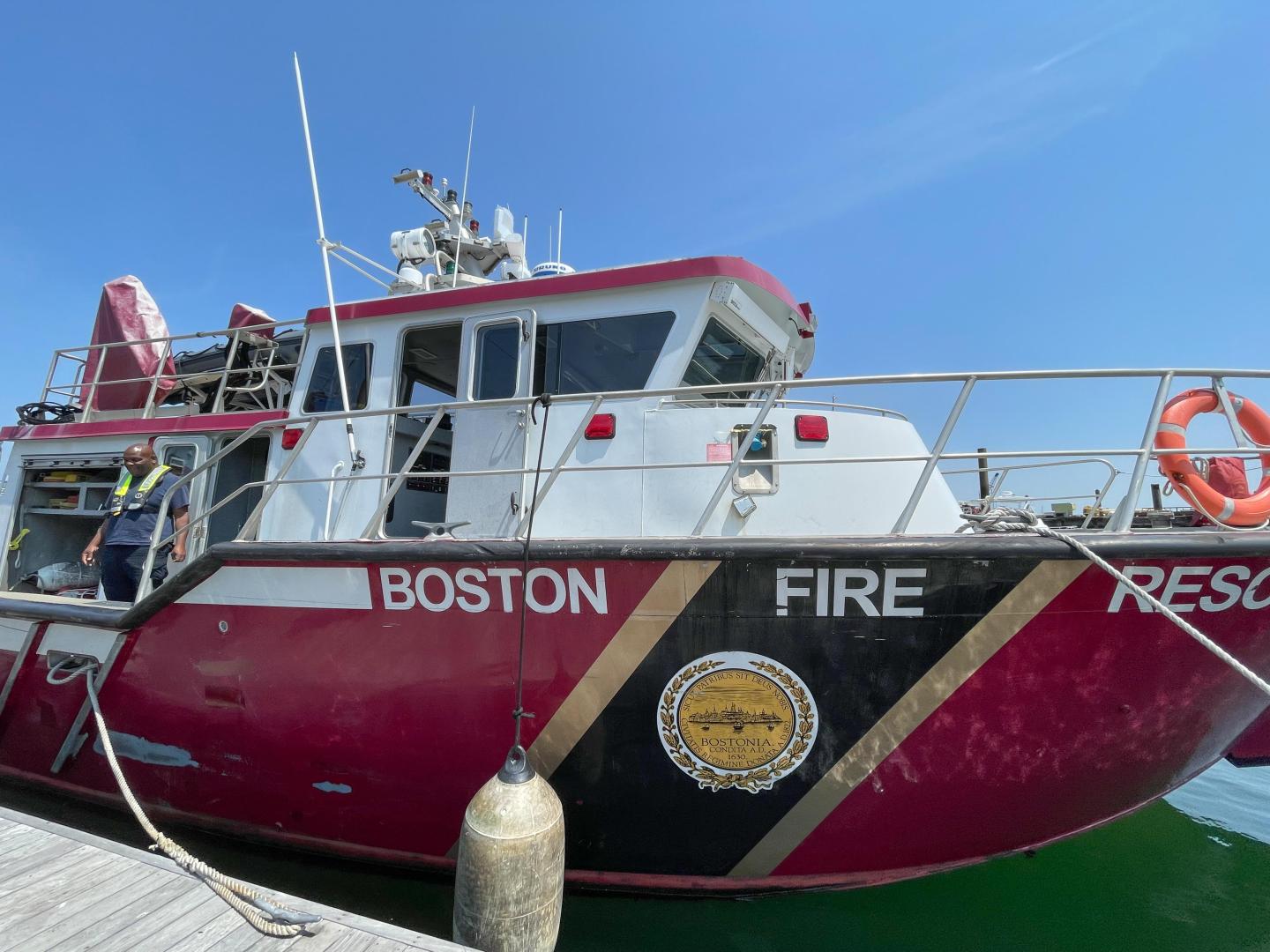 Boston Fire Boat at Kids in Boating Day