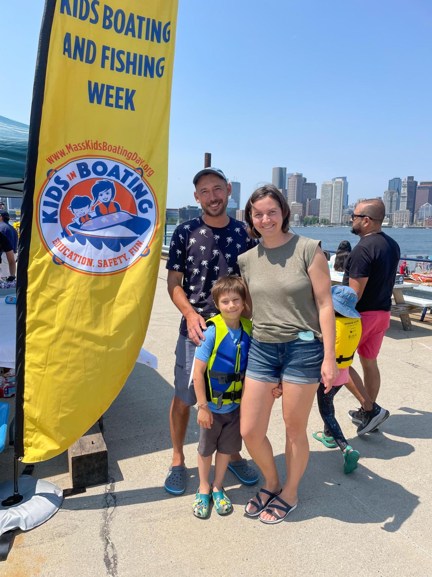 Family at Kids in Boating Day