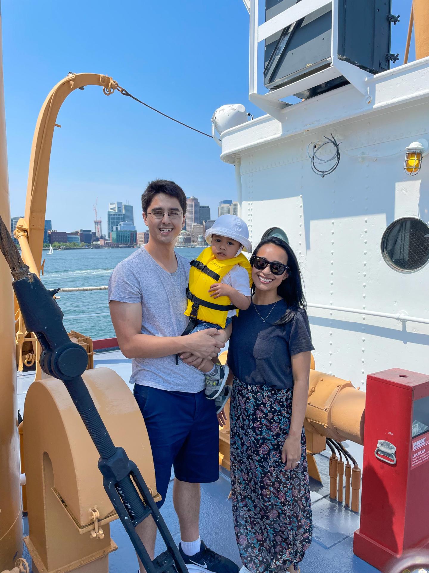 Family aboard Nantucket Lightship at Kids in Boating Day