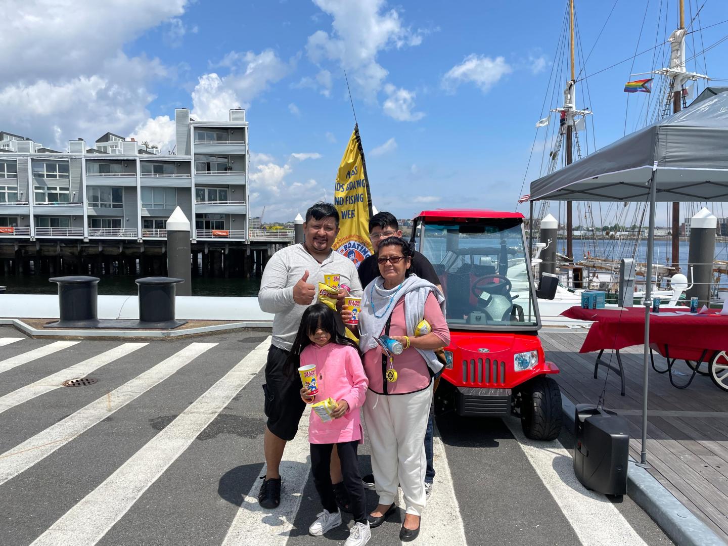 Family at Kids in Boating Day