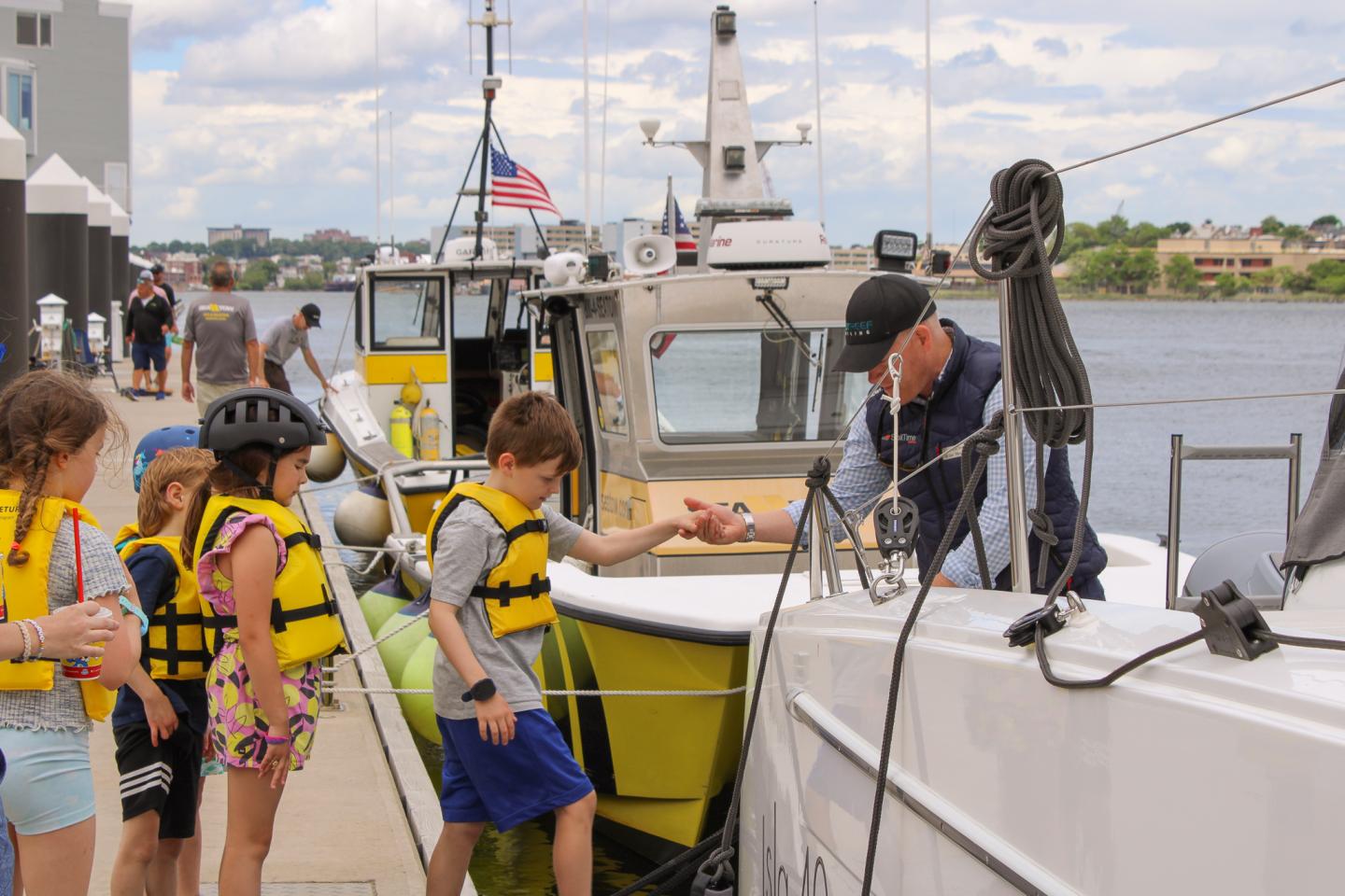 Kids in Boating Day at Charlestown Marina