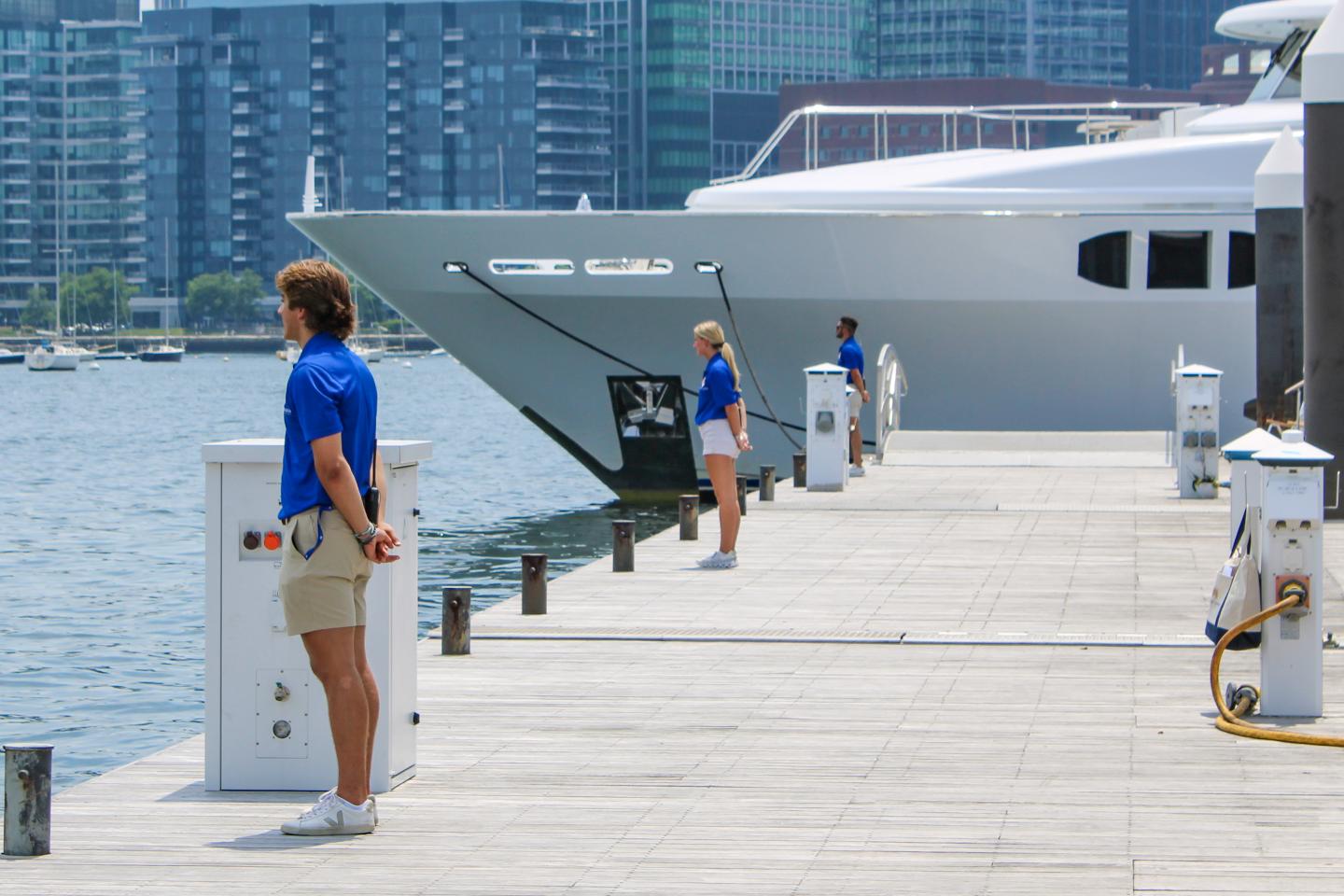 Dock attendants at Boston Yacht Haven Inn & Marina