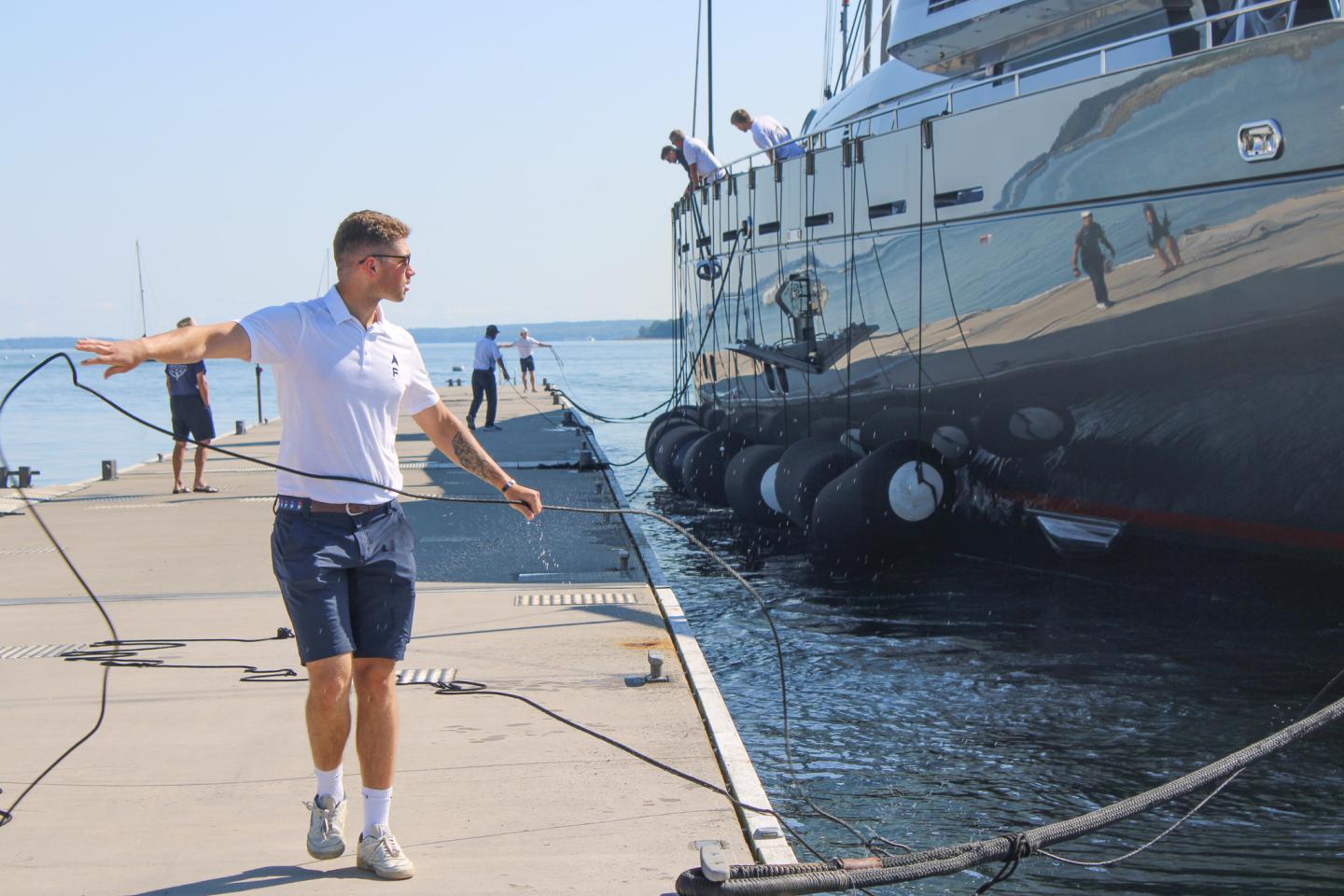 Dock staff at Fore Points Marina