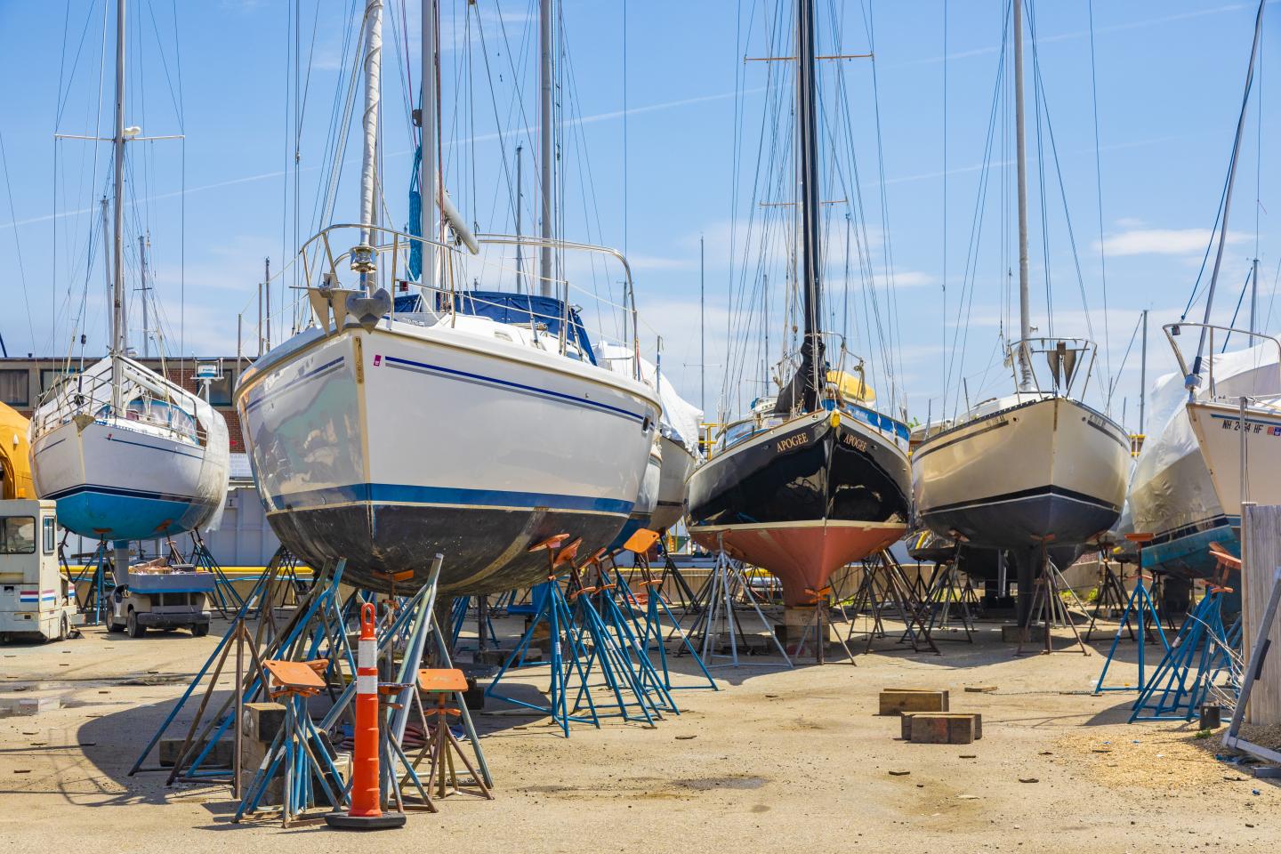 Outdoor winter storage at Boston Harbor Shipyard & Marina